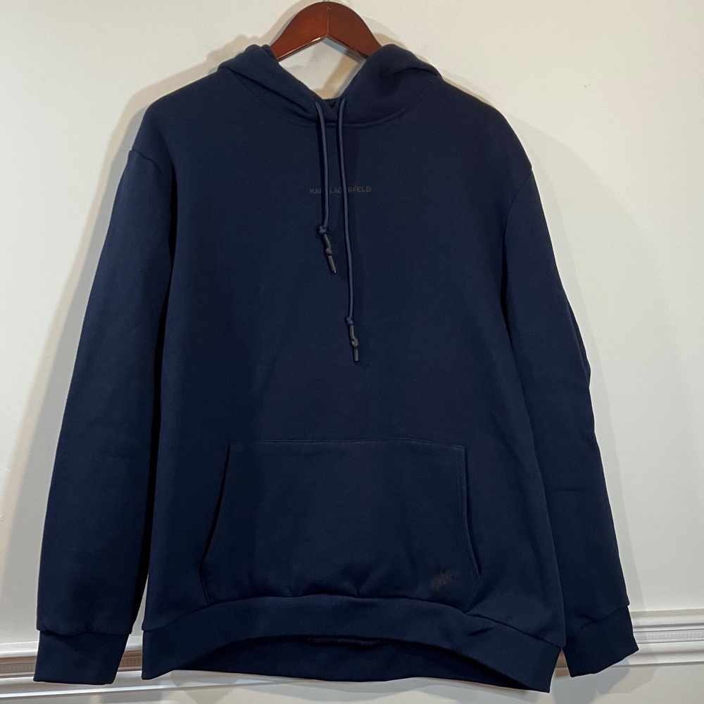 Karl Lagerfeld Paris Men's Dark Navy Pullover Hoodie XXL